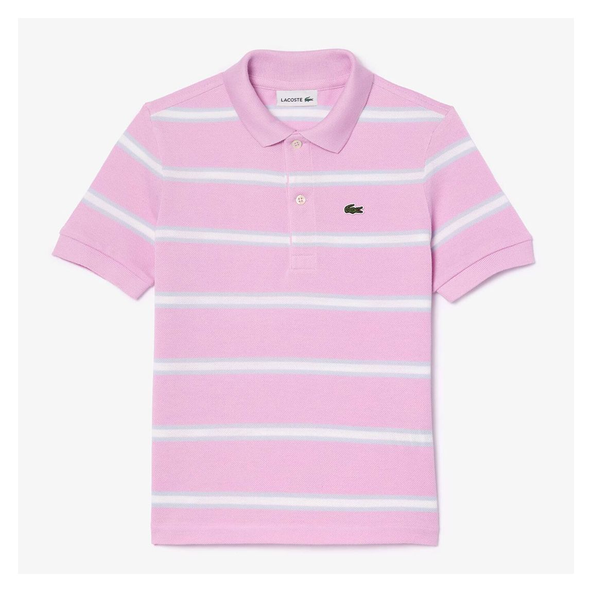 Kids Pink Stripe Cotton Polo Shirt main product photo