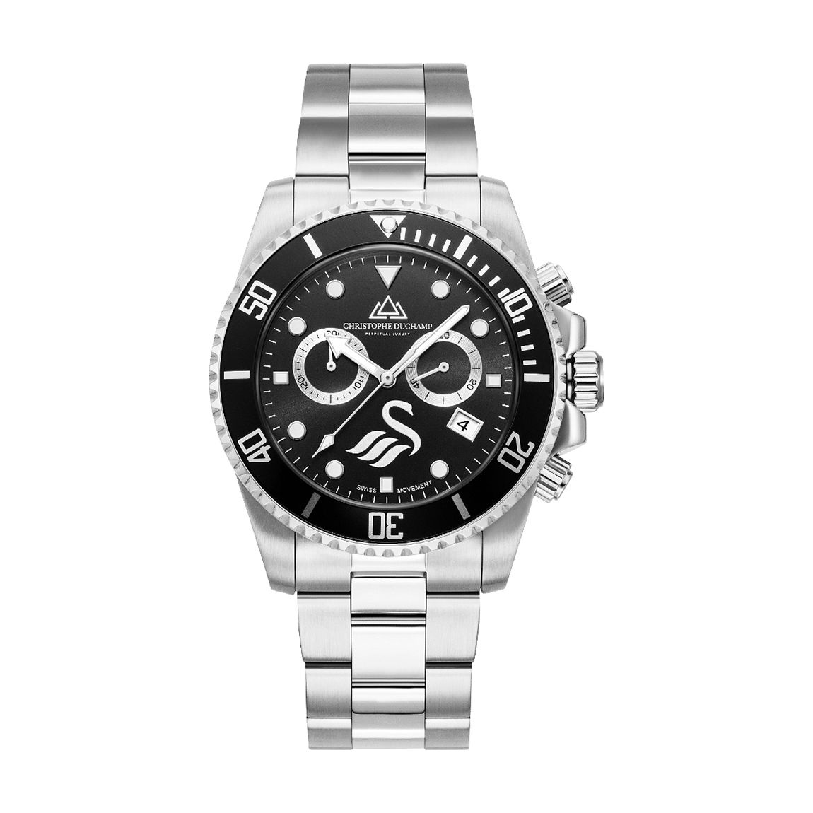 Silver, Black Swansea Limited Edition Marine Chrono Watch 42mm main product photo