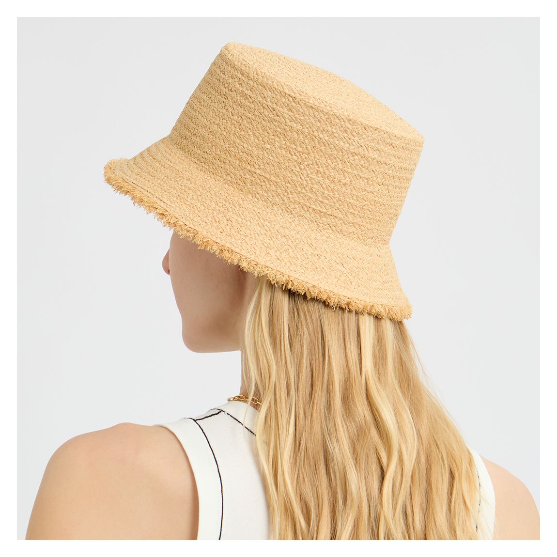 Beige Raffia Bucket Hat main product photo
