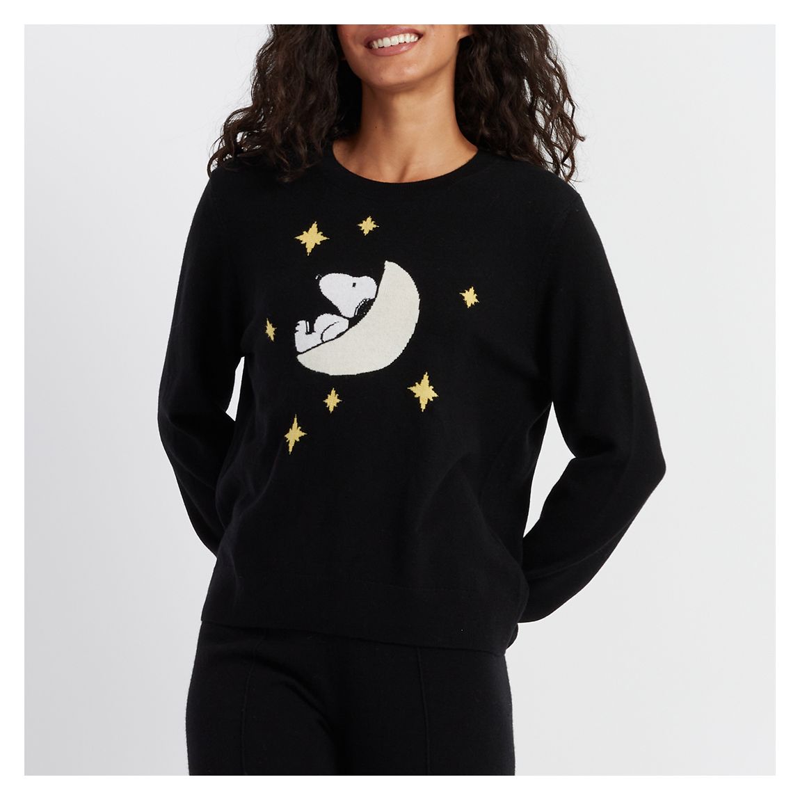 Black Wool Cashmere Blend Snoopy Sweater main product photo
