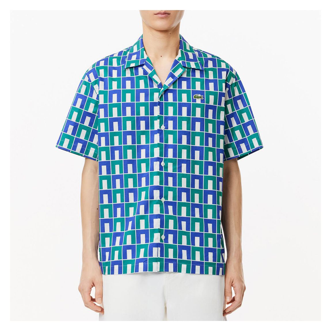 Blue/Green Retro Cotton Boxy Shirt main product photo