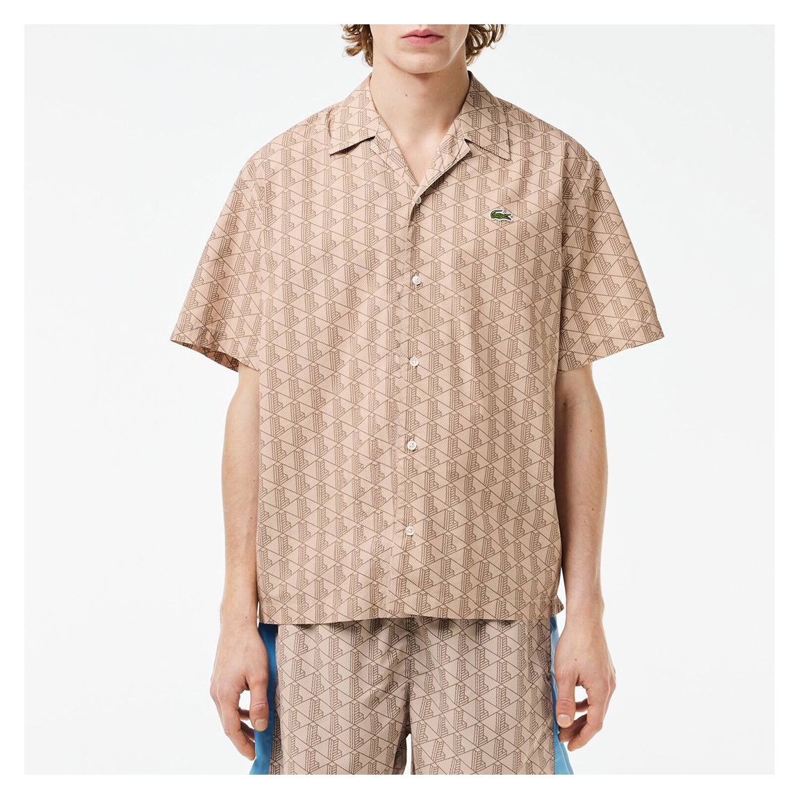 Brown Geometric Boxy Shirt main product photo