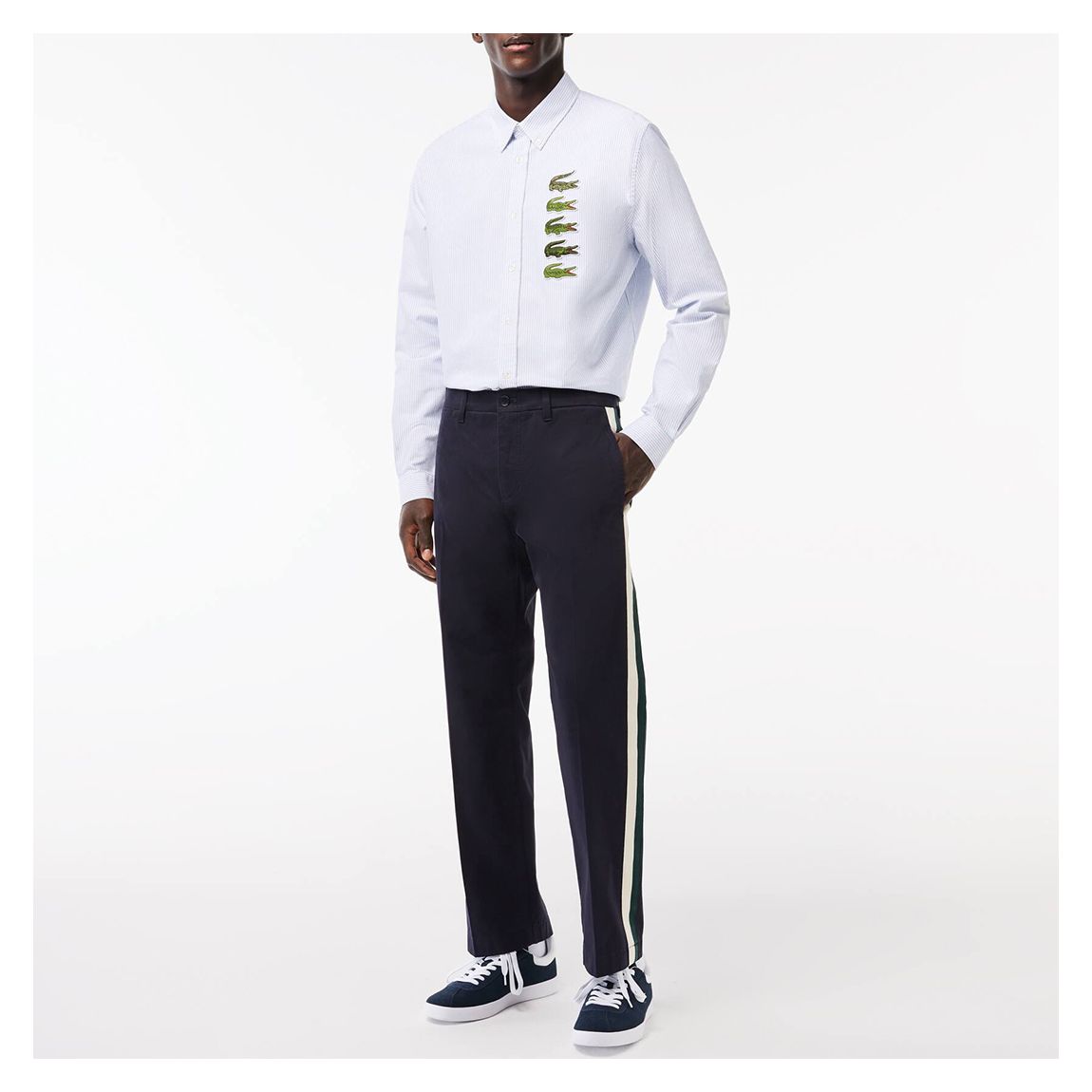 Navy Taped Straight Chino Trousers main product photo