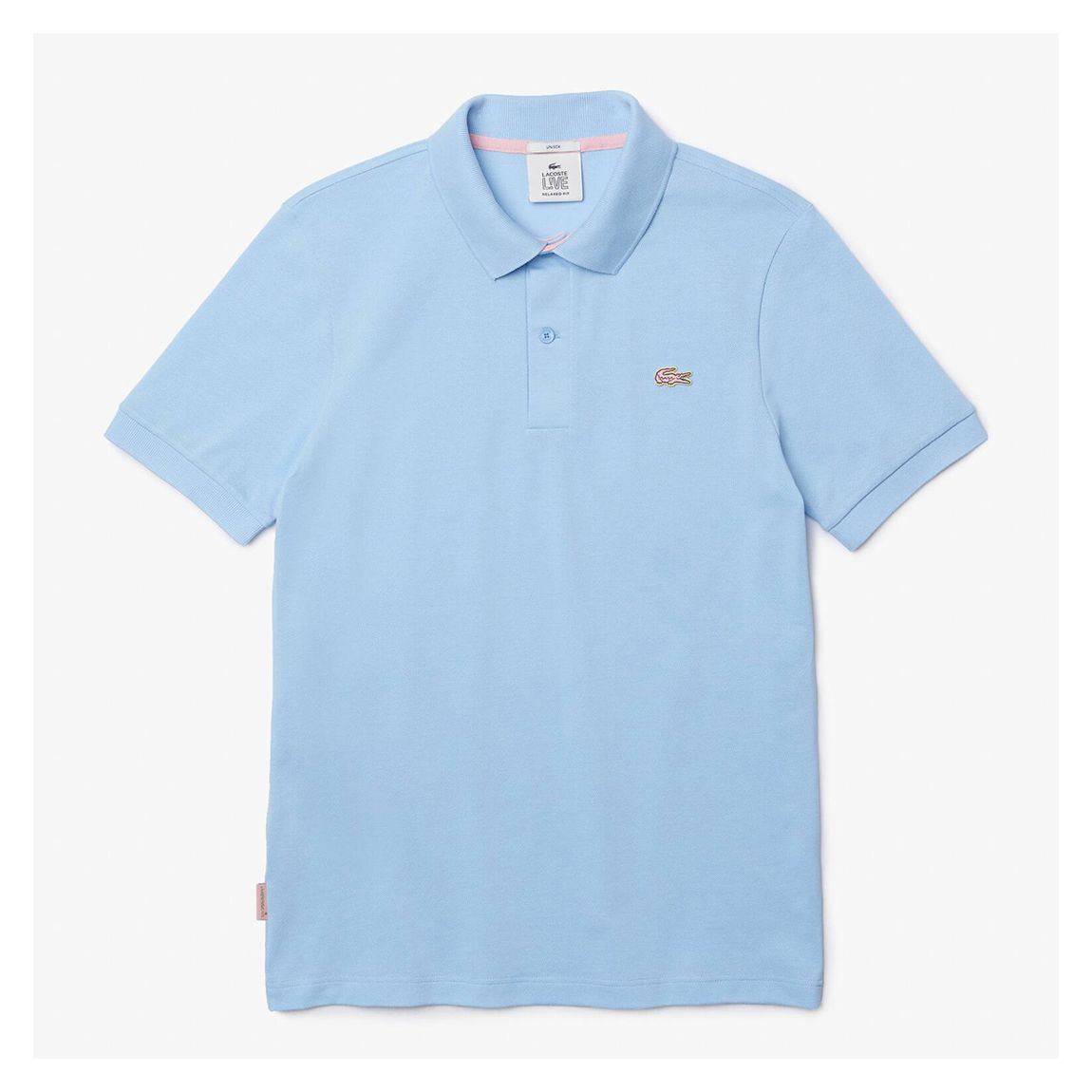 Pale Blue Contrast Cotton Polo Shirt main product photo