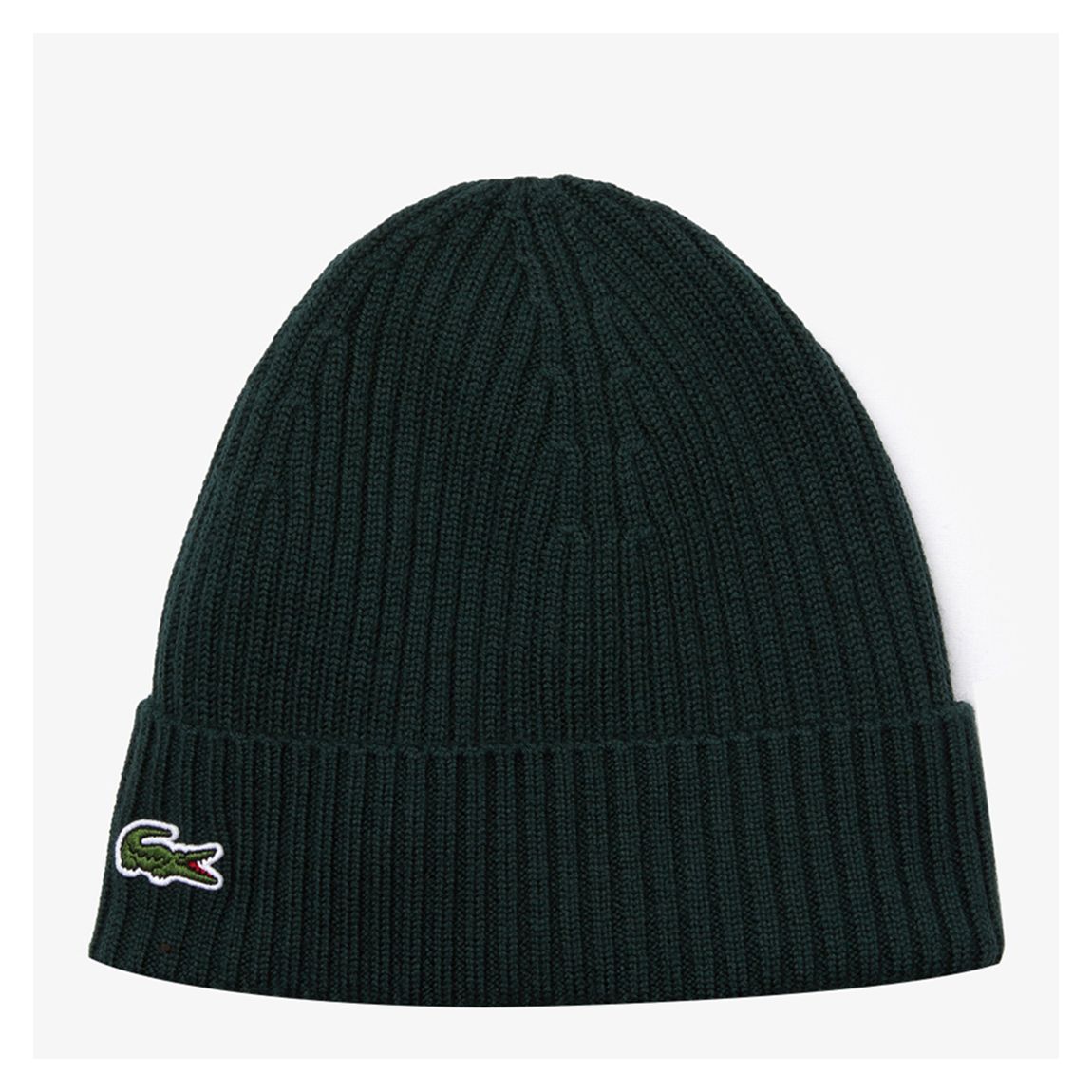 Dark Green Ribbed Wool Beanie main product photo