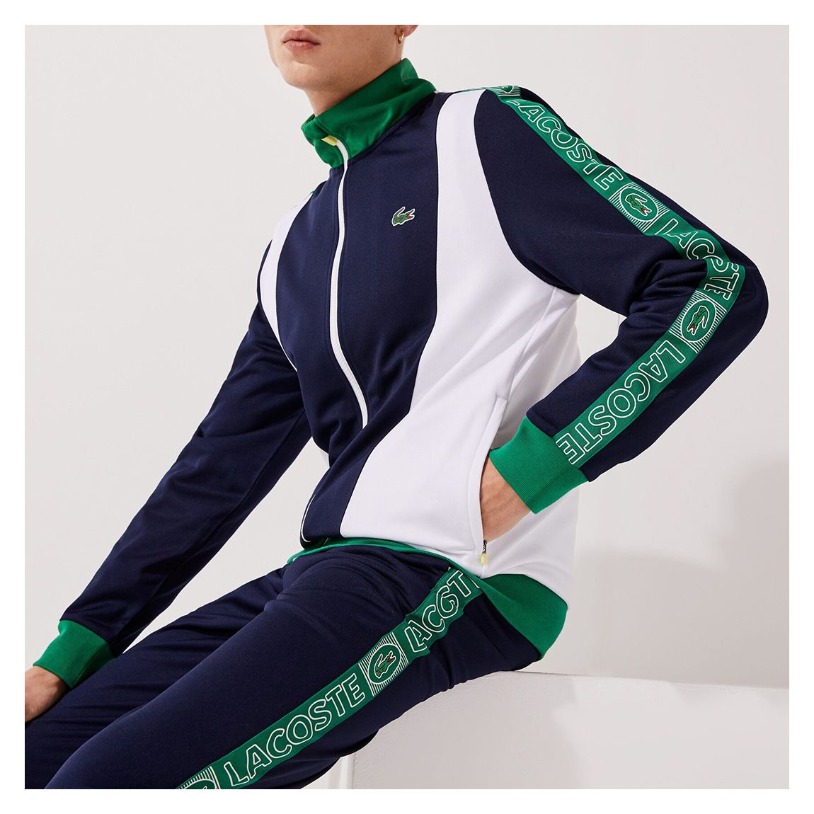 Navy Colour Block Zipped Sweatshirt main product photo