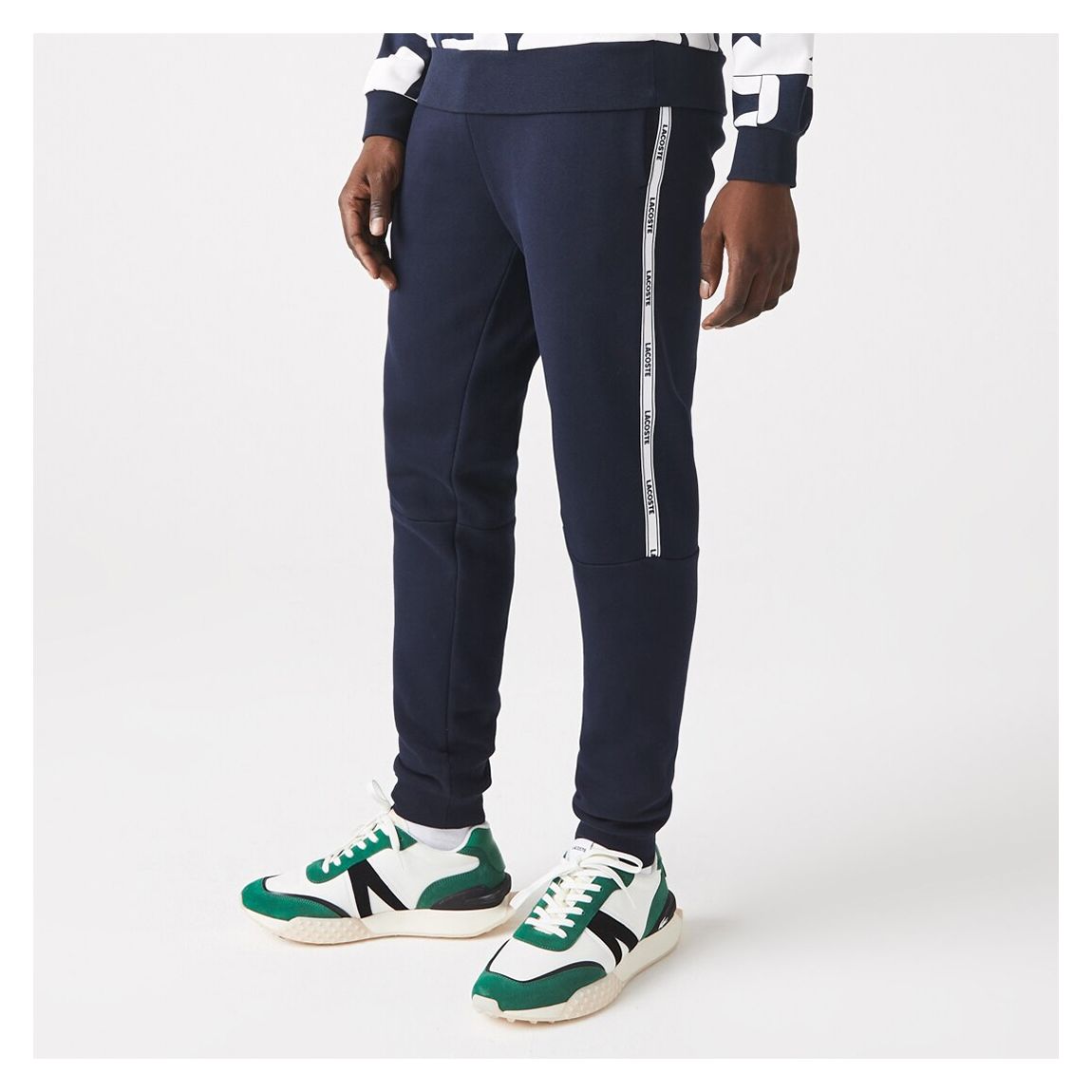 Navy Logo Taping Cotton Blend Joggers main product photo