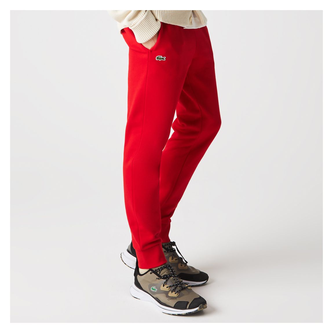 Red Cotton Blend Joggers main product photo