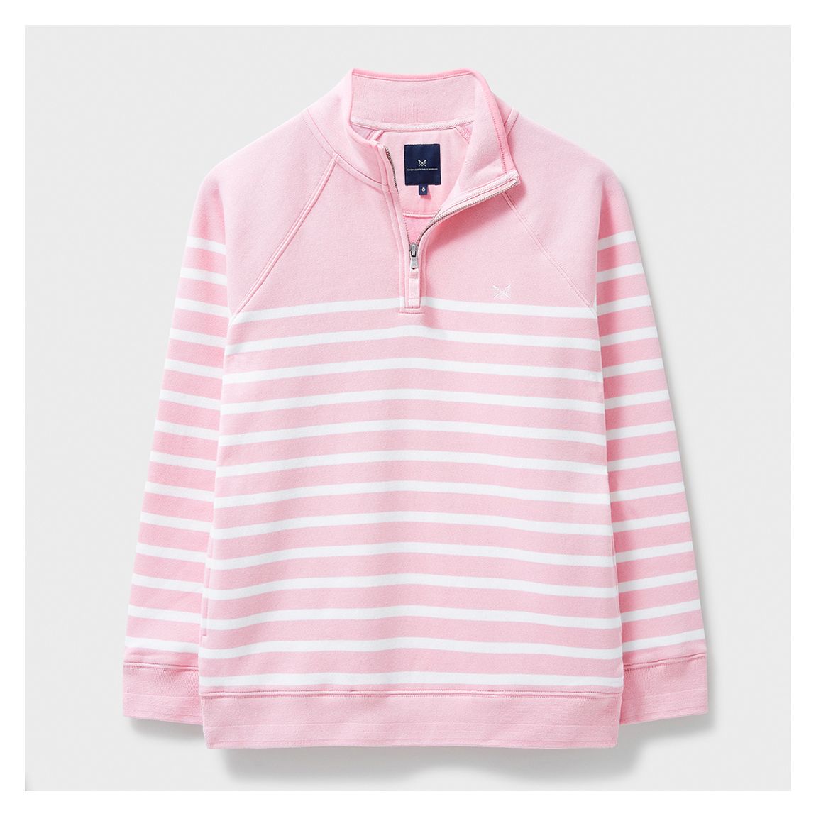 Pink Striped Quarter Zip Sweatshirt main product photo