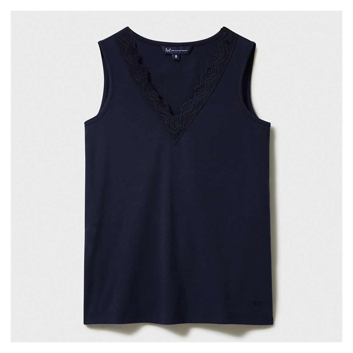 Navy Lace Trim V-Neck Vest main product photo