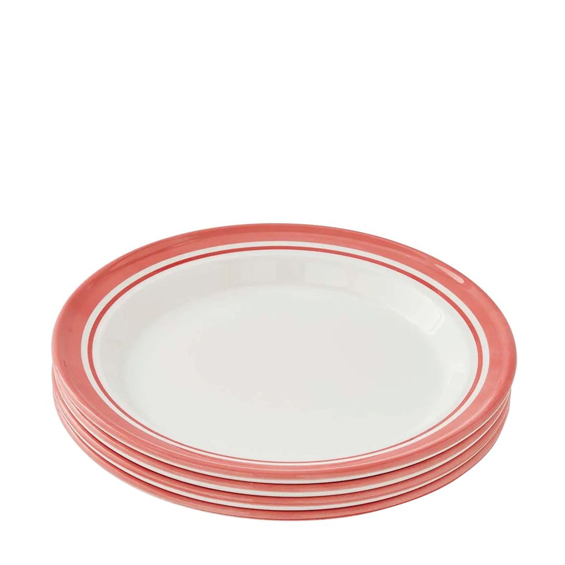 Set of 4 Potters Stripe Red Dinner Plates, 30cm main product photo