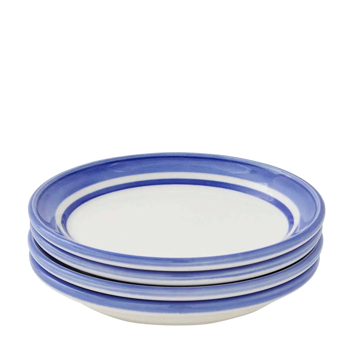 Set of 4 Potters Stripe Blue Bread Side Plate, 12.5cm main product photo