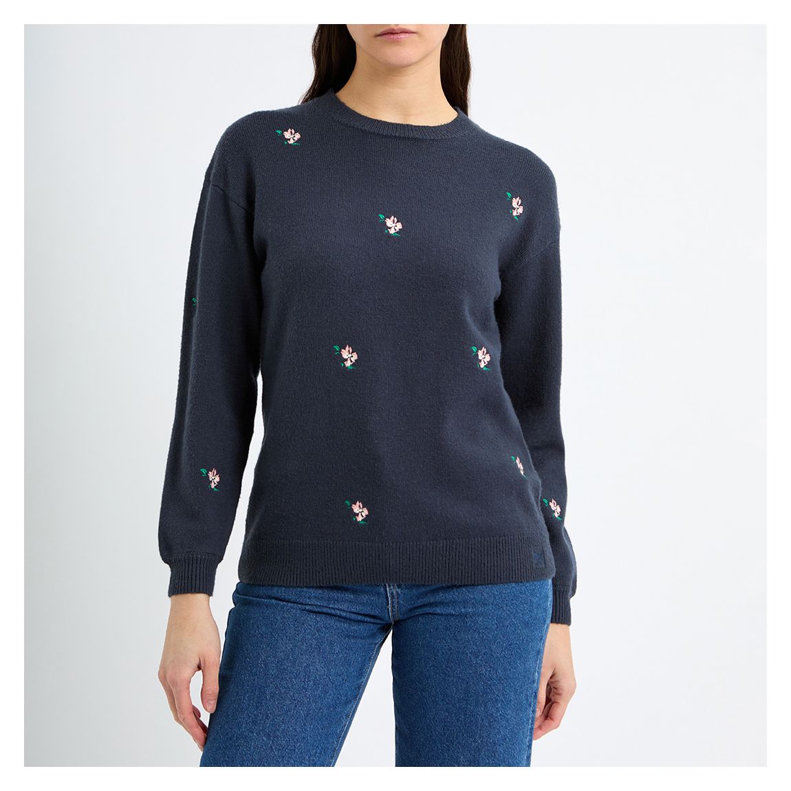 Navy Daisy Embroidered Jumper main product photo