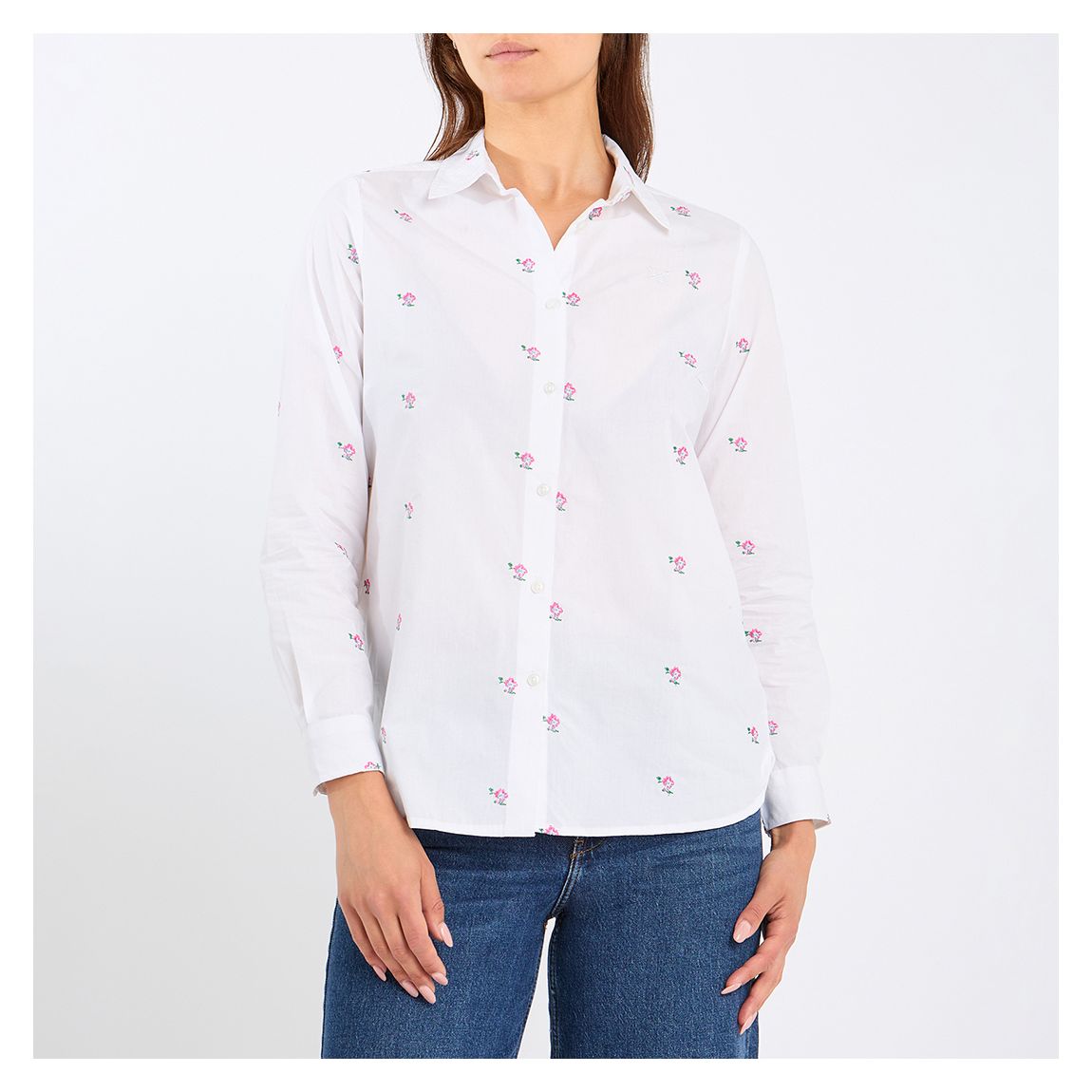 White Embroidered Classic Shirt main product photo