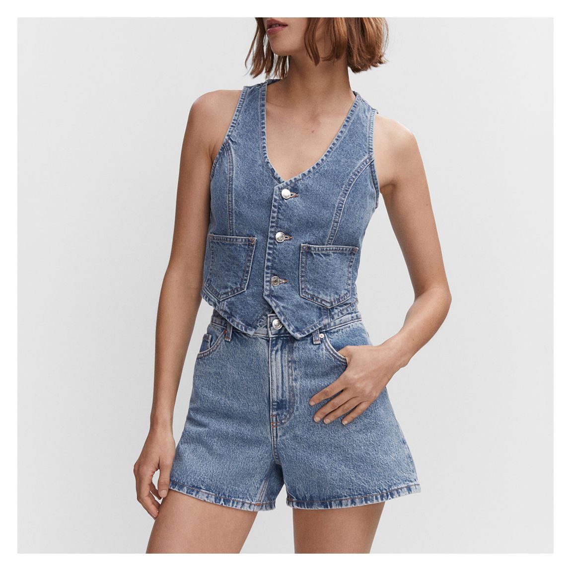 Blue Denim Zoe Shorts main product photo