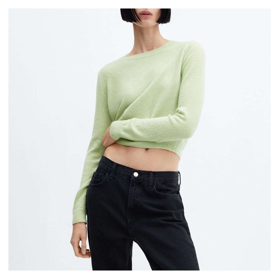 Pastel Green Round-Neck Jumper main product photo