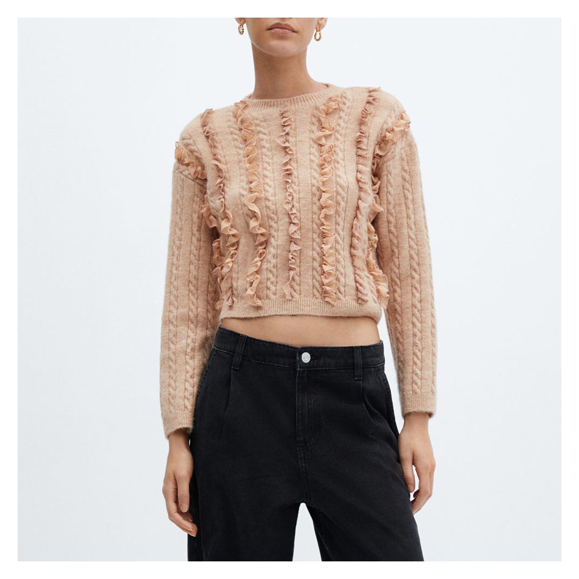 Pink Ruffled Crop Jumper main product photo