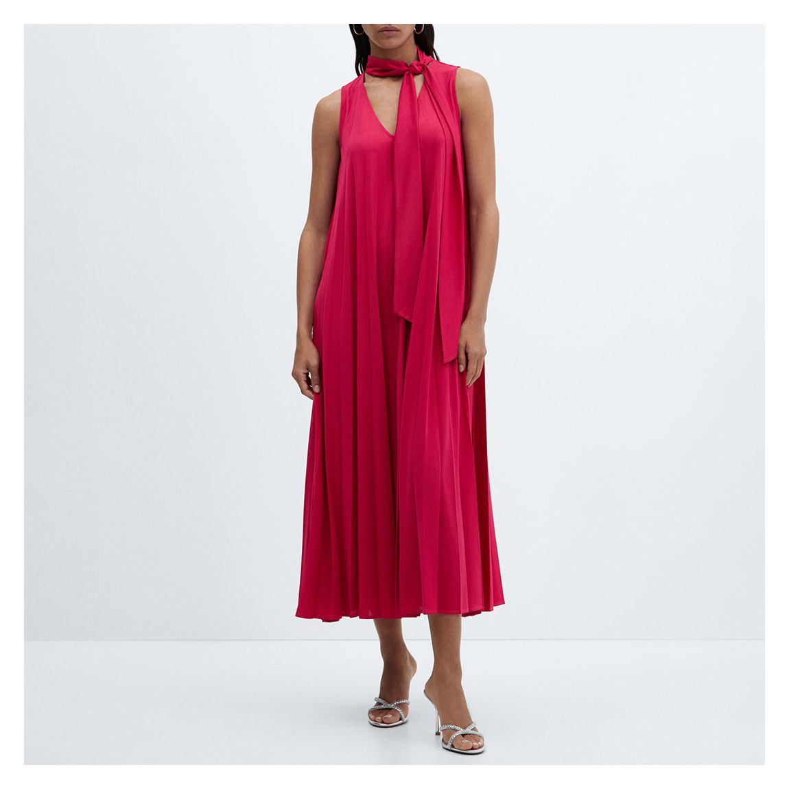 Fuchsia Pleated Midi Dress main product photo