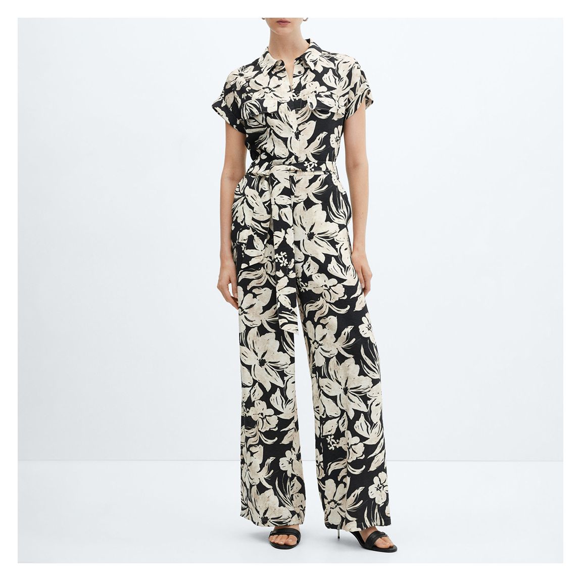 Black Floral Print Jumpsuit main product photo