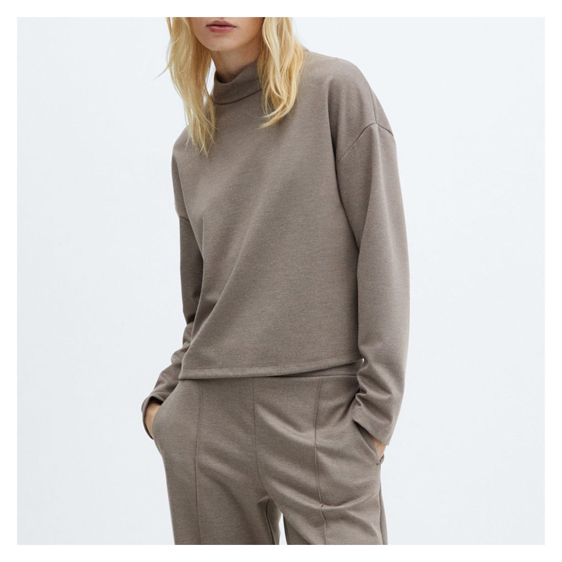 Brown Cowl Turtle Neck SweatBlouse main product photo