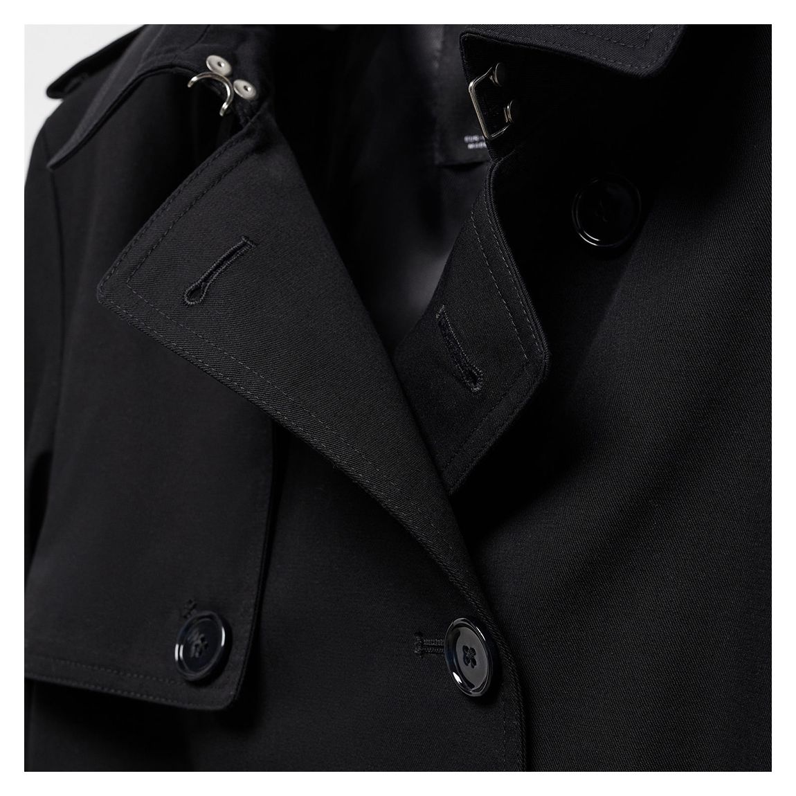 Black Classic Trench Coat With Belt