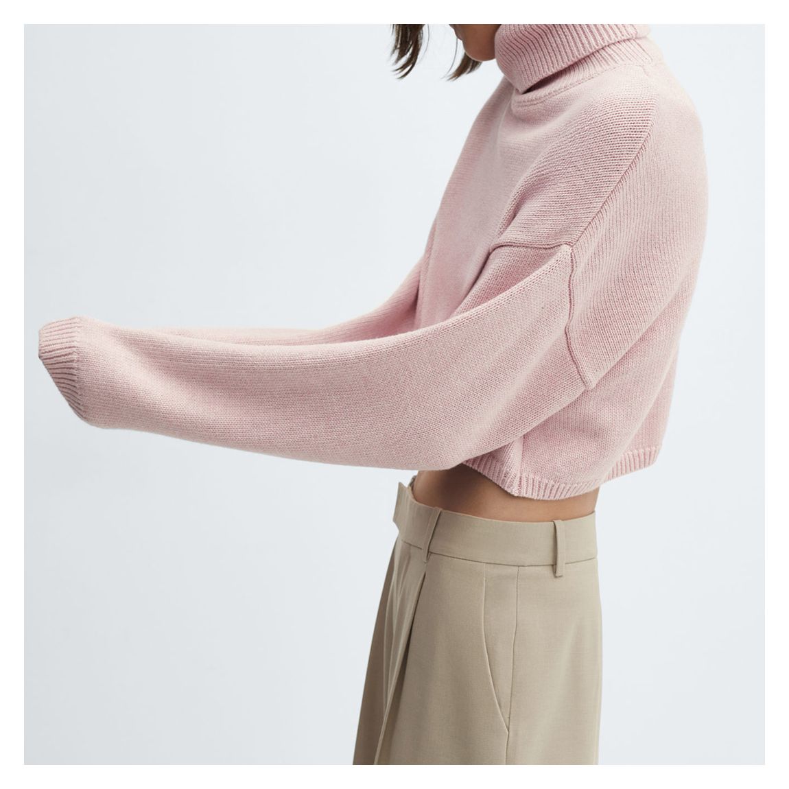 Pink Turtleneck Knitted Sweater main product photo