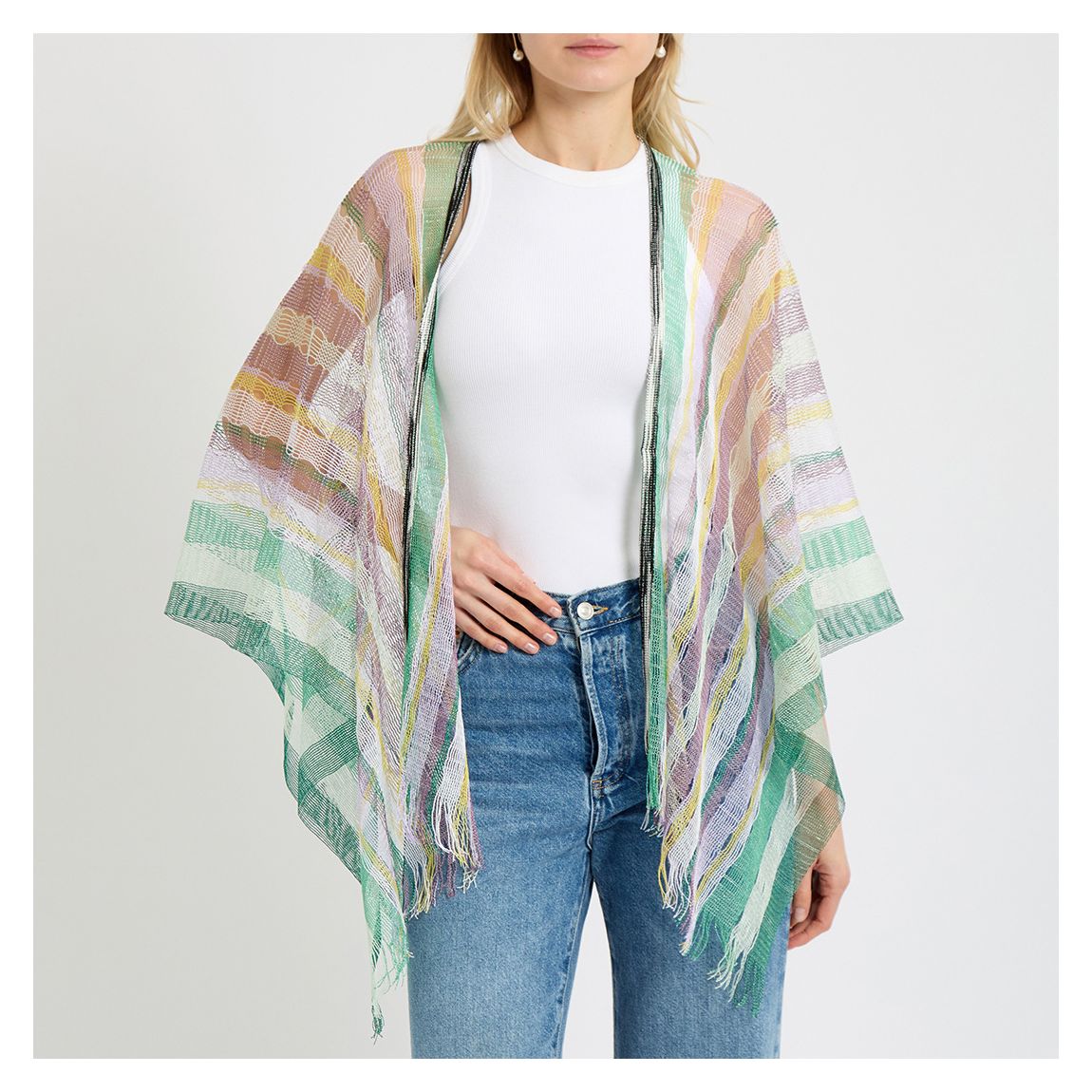 Multi Stripe Poncho main product photo