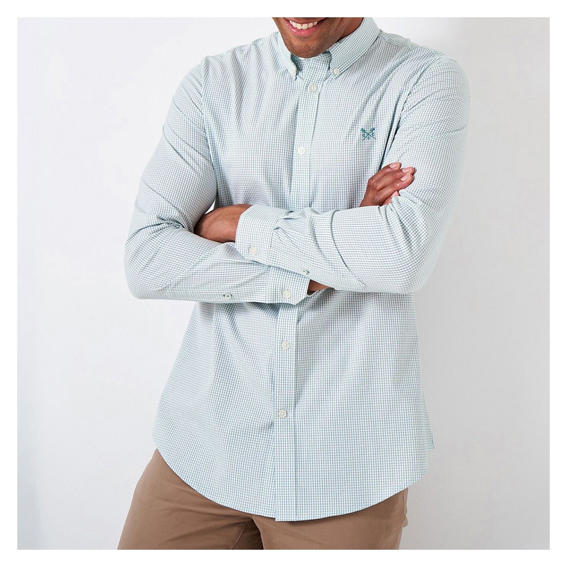 White/Navy Mini Check Shirt main product photo