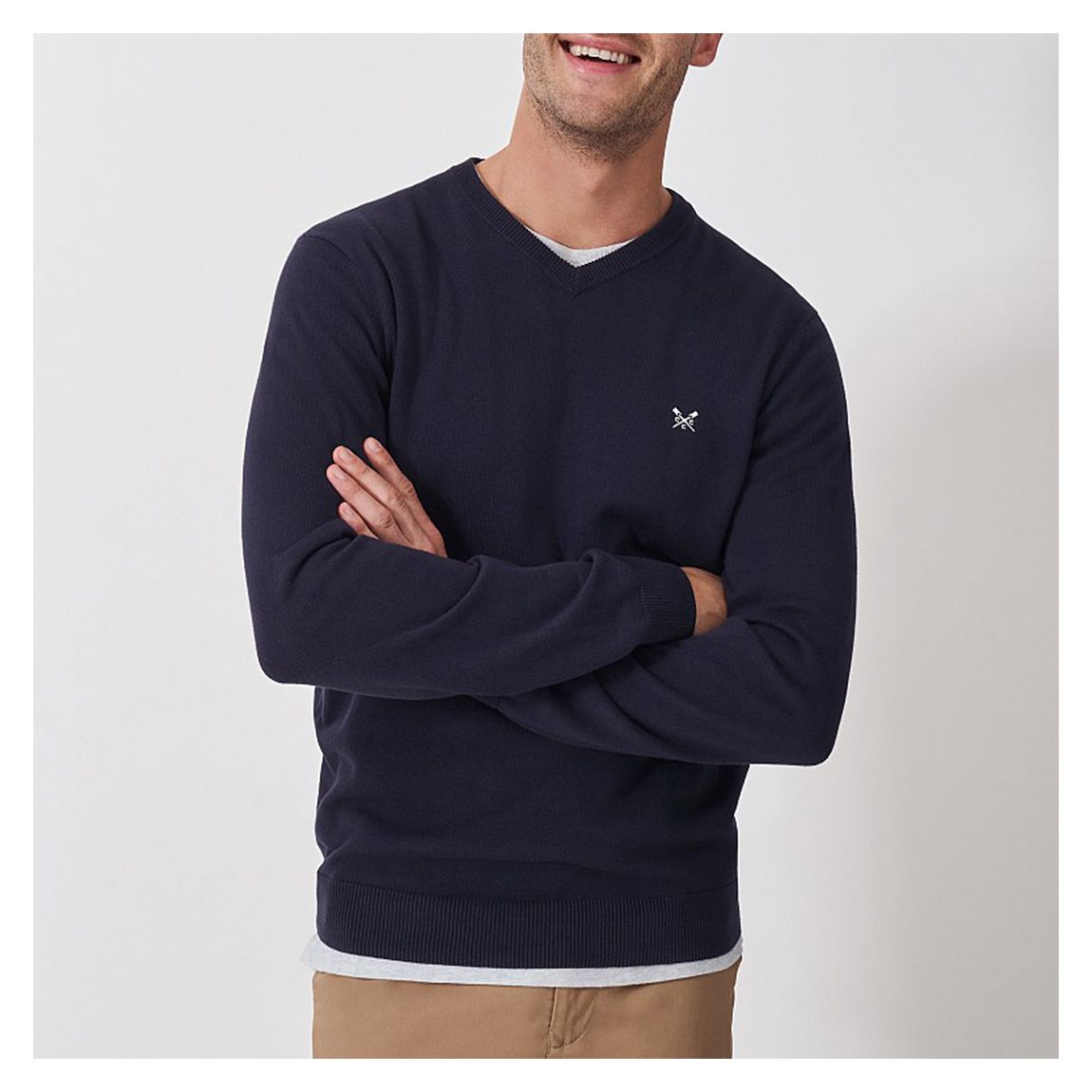 Navy V-Neck Cotton Jumper main product photo