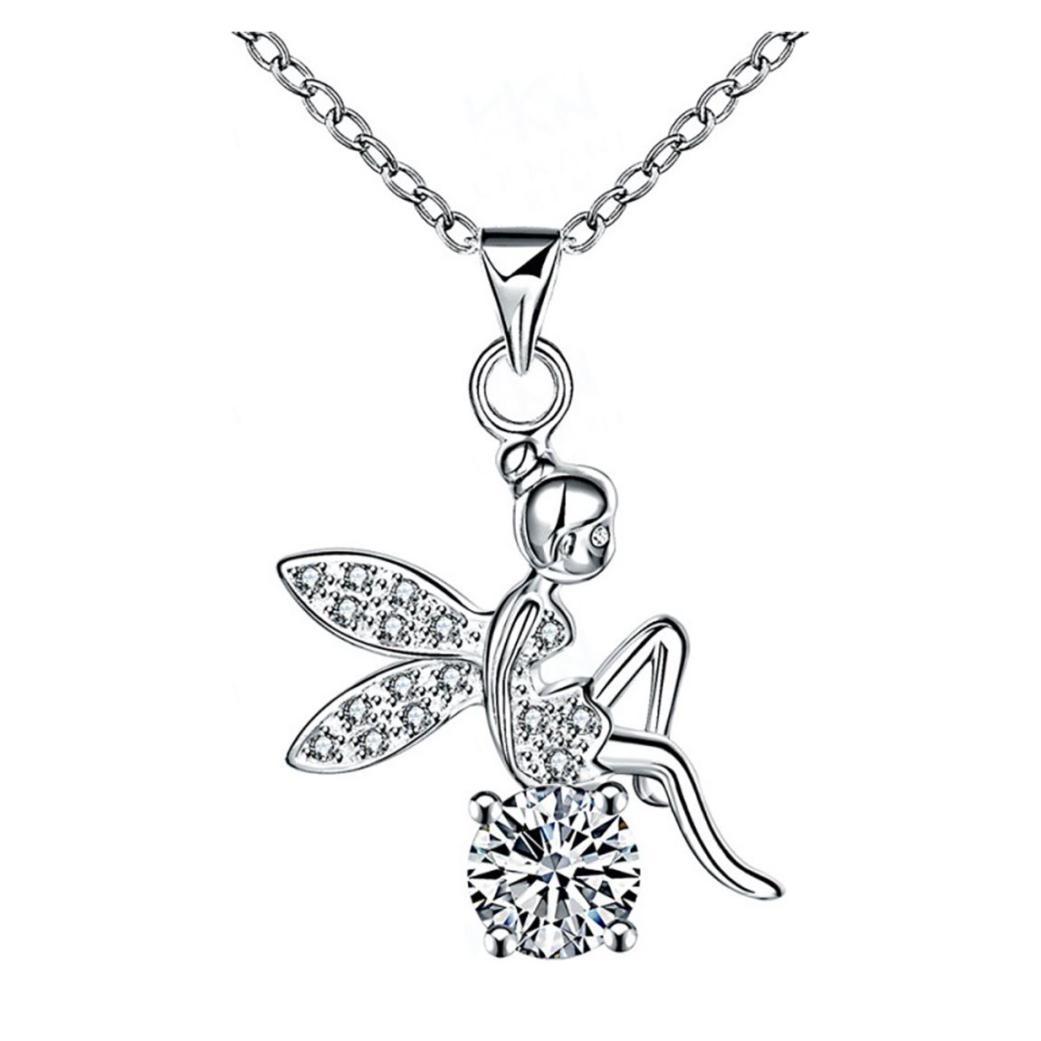 Swarovski Elements Silver Plated Angel Necklace main product photo