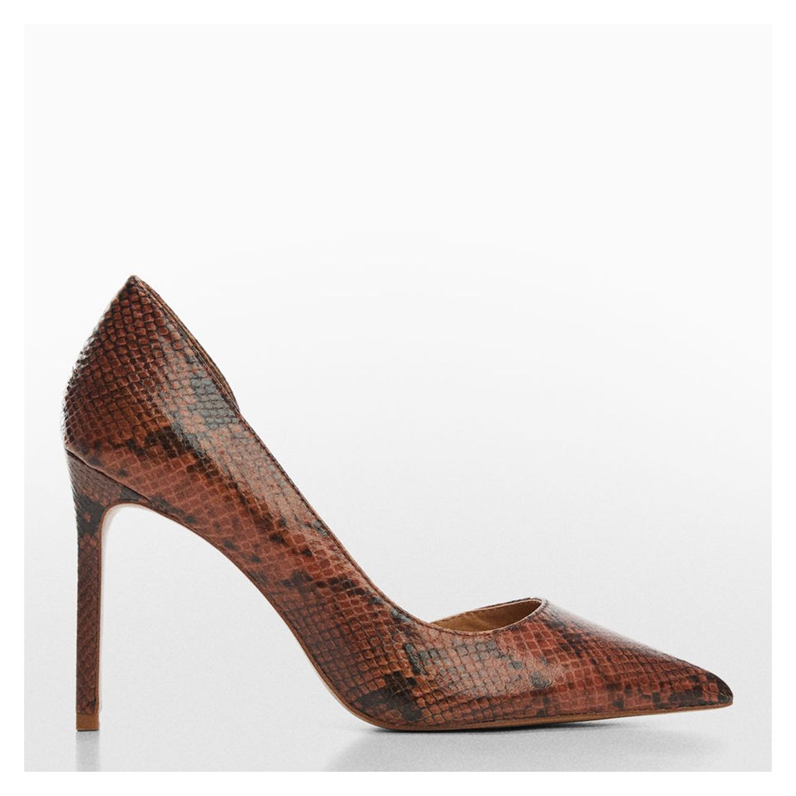 Brown Croc Audrey Pointed Toe Court Shoes main product photo
