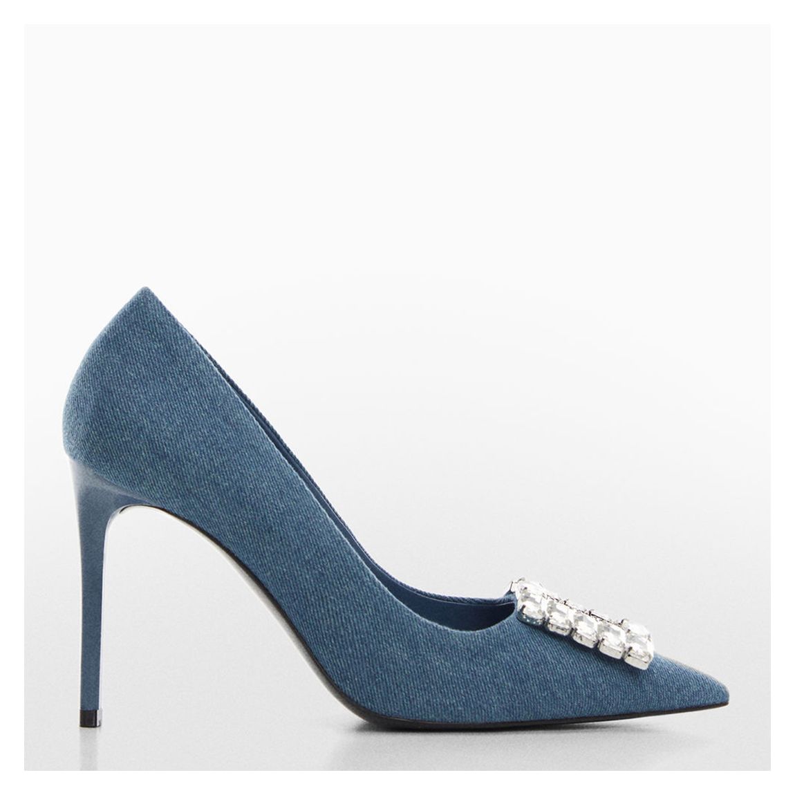 Blue Lour Denim Embellished Heeled Court Shoes main product photo