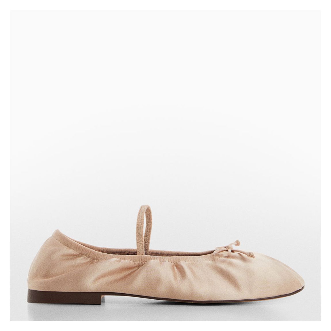 Beige Andrea Satin Elastic Ballet Flats main product photo