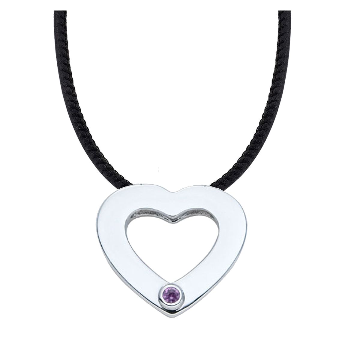 18K White Gold Love Pink Sapphire Necklace main product photo