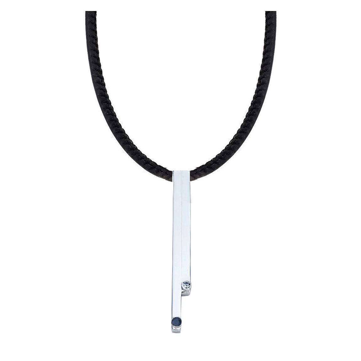 18K White Gold Modern Sapphire Necklace main product photo