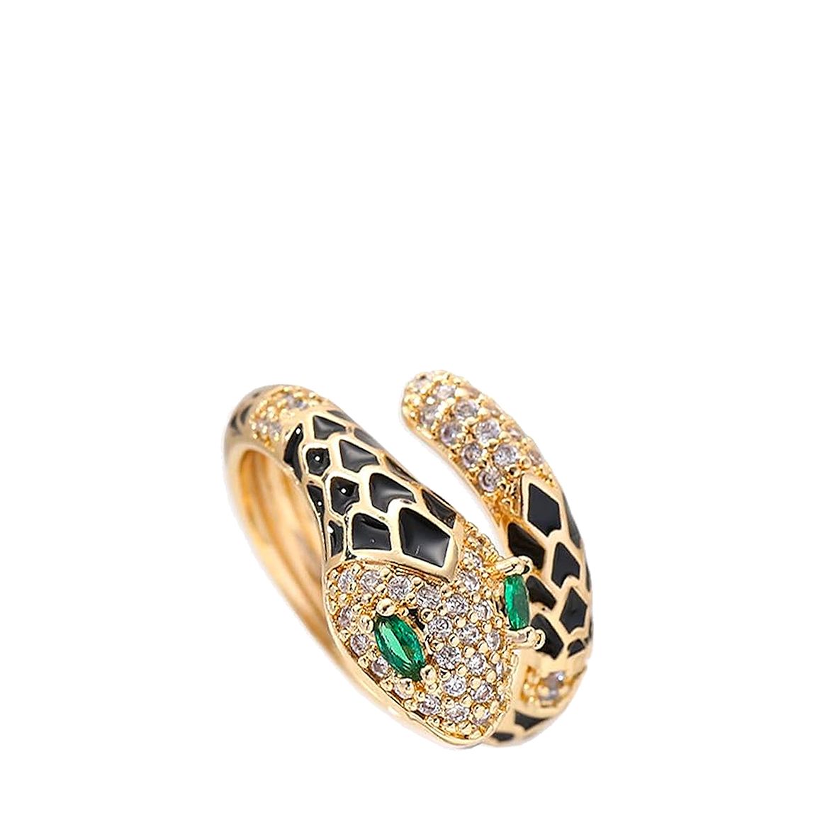 18K Gold Black Serpent Ring main product photo