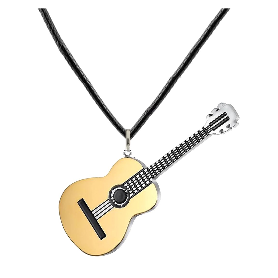 18K Gold Two Tone Rockstar Guitar Necklace main product photo