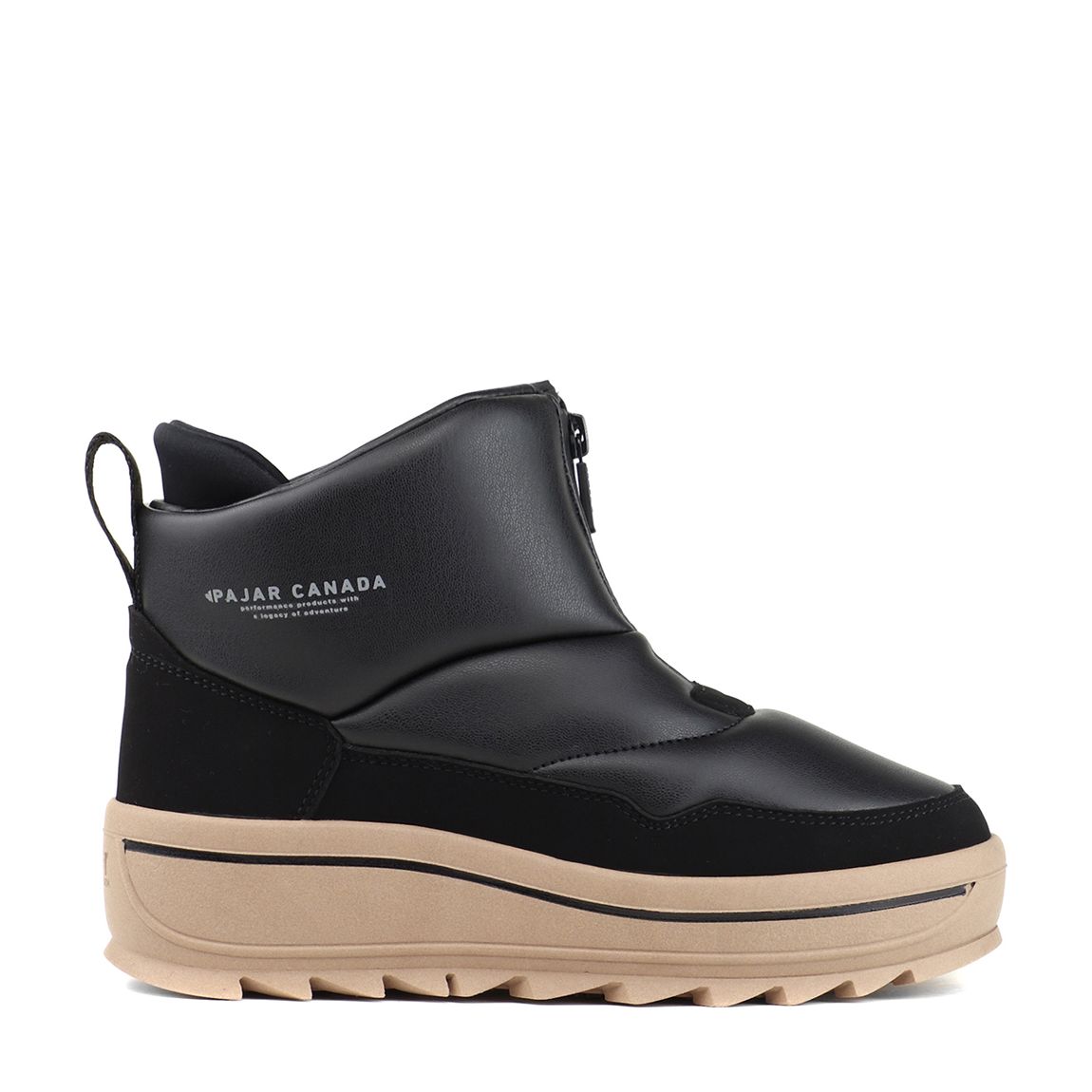Women's Black Gala Leather Front Zip Boots main product photo