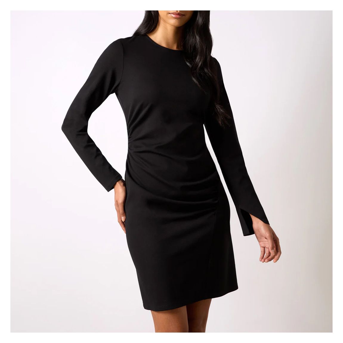 Black Ponte Crew Neck Mini Dress main product photo