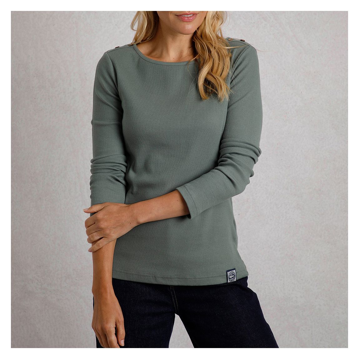 Khaki Organic Long Sleeve Outfitter Tee main product photo