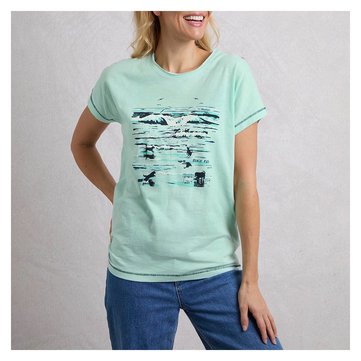 Sky Blue Organic Graphic Slub Tee main product photo