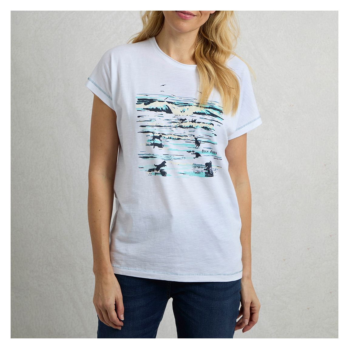 White Organic Graphic Slub Tee main product photo
