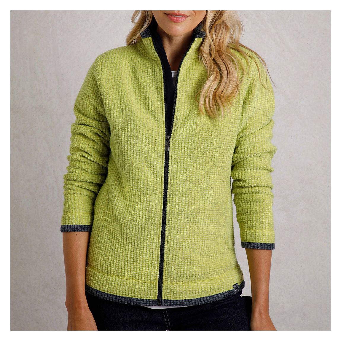 Lime Eco Full Zip Grid Fleece main product photo