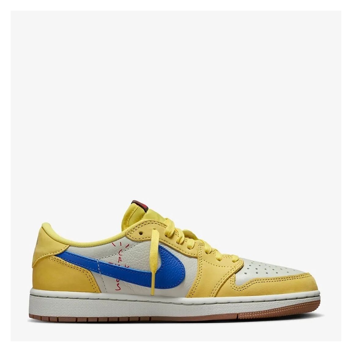 Unisex Yellow/Blue Jordan 1 Retro Low x Travic Scott Trainers main product photo