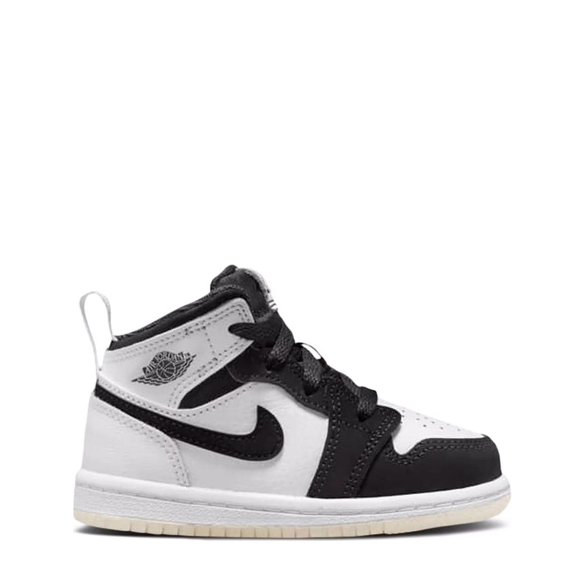 Kid's White/Black Jordan 1 Mid Trainers main product photo