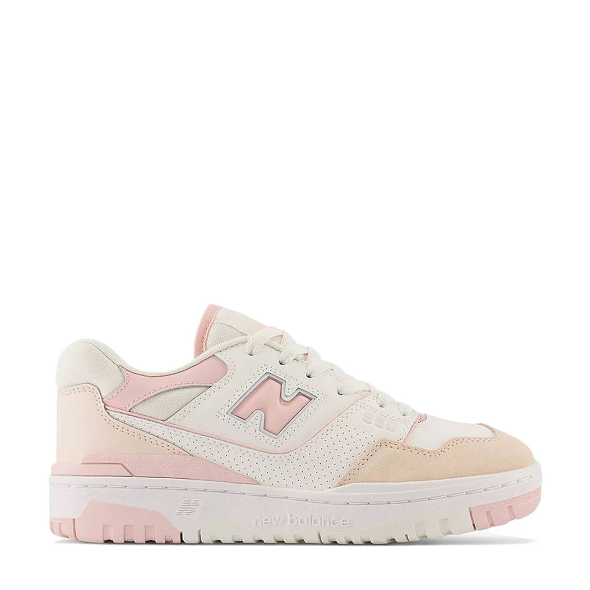 Unisex White Pink New Balance 550 Trainers main product photo