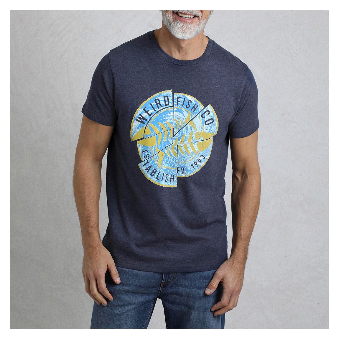 Navy Vortex Front Print Graphic T-Shirt main product photo