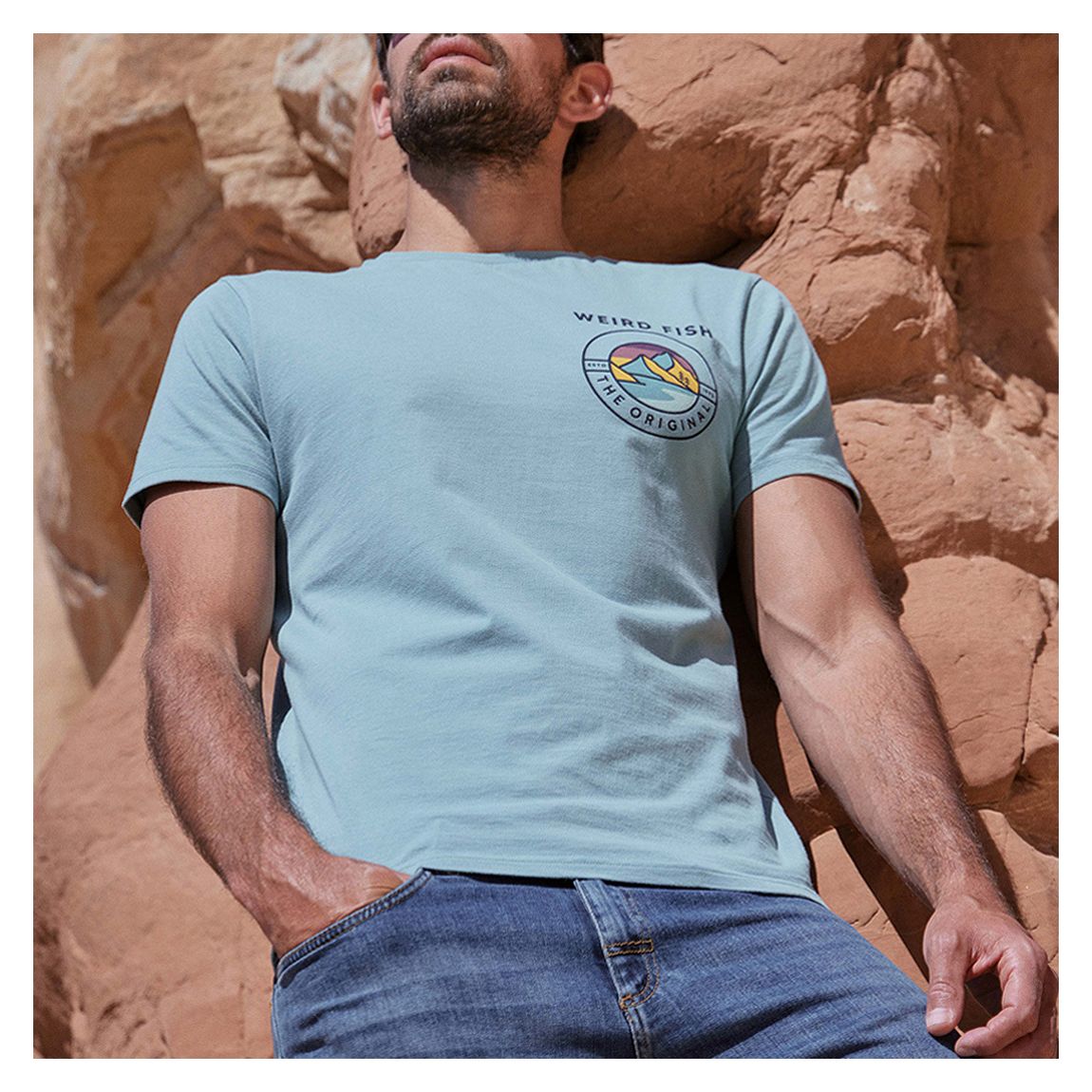 Sky Blue Heritage Wash Graphic Tee main product photo