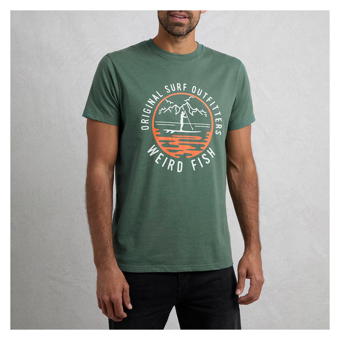 Soft Green Paddle Front Print Graphic T-Shirt main product photo