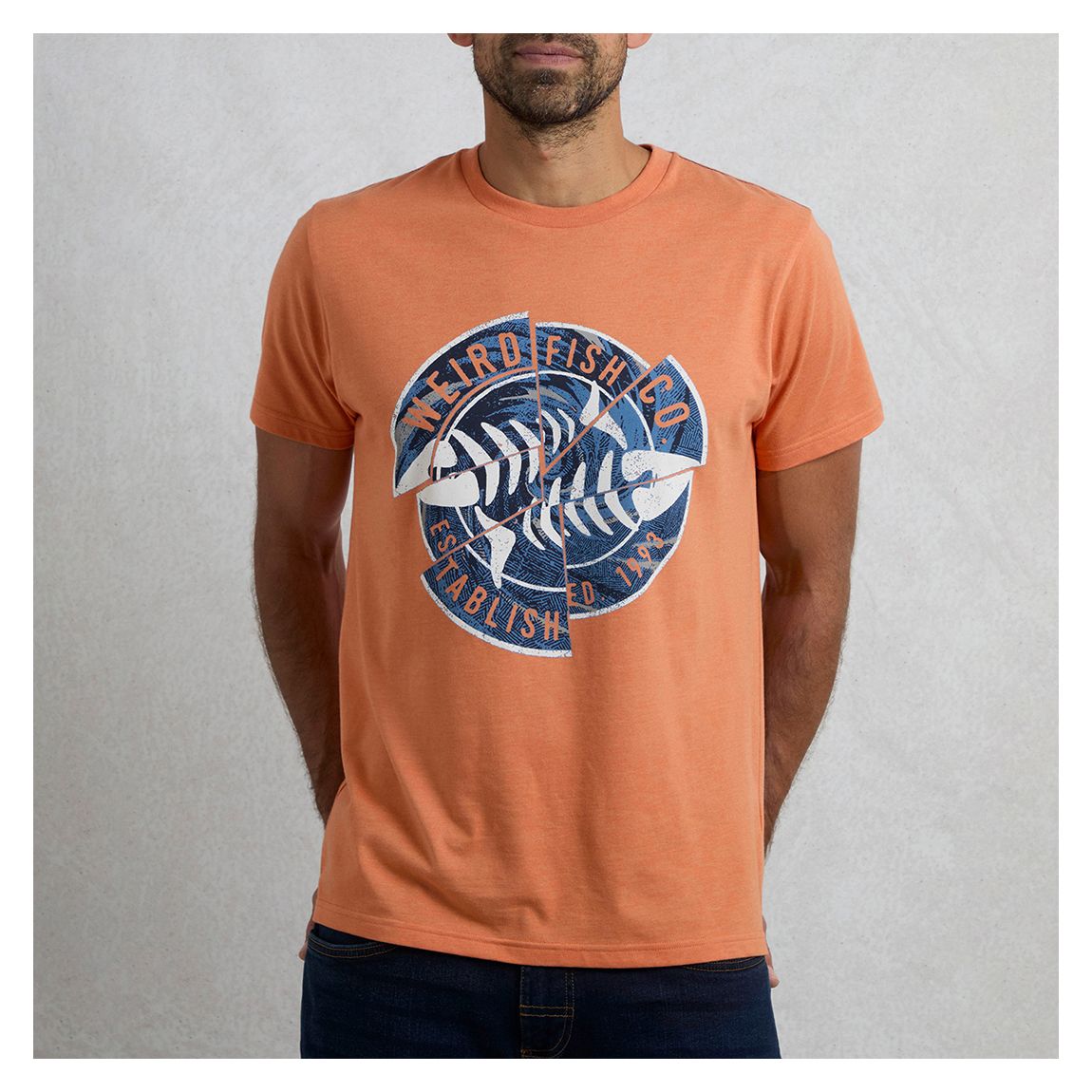 Orange Vortex Front Print Graphic T-Shirt main product photo